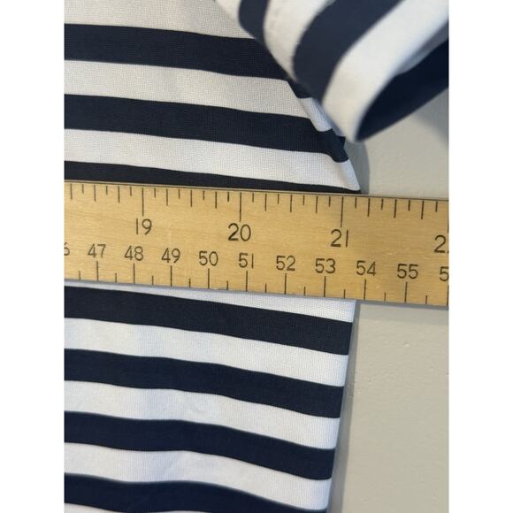 Kenneth Cole Mens Performance Polo Golf Shirt M Short Sleeve Casual Navy Stripe - Picture 4 of 8